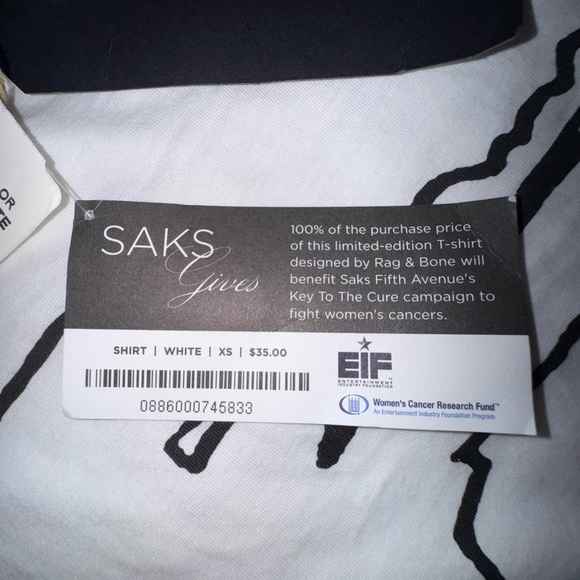 Rag & Bone Key to the Cure Unisex Cotton Tee. Size XS. NWT - Picture 6 of 14